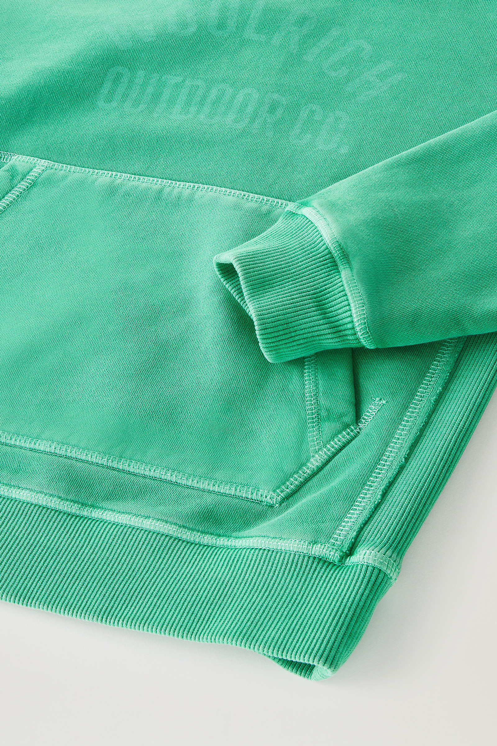 Boys' Garment-Dyed Hoodie in Pure Cotton Green photo 4 | Woolrich