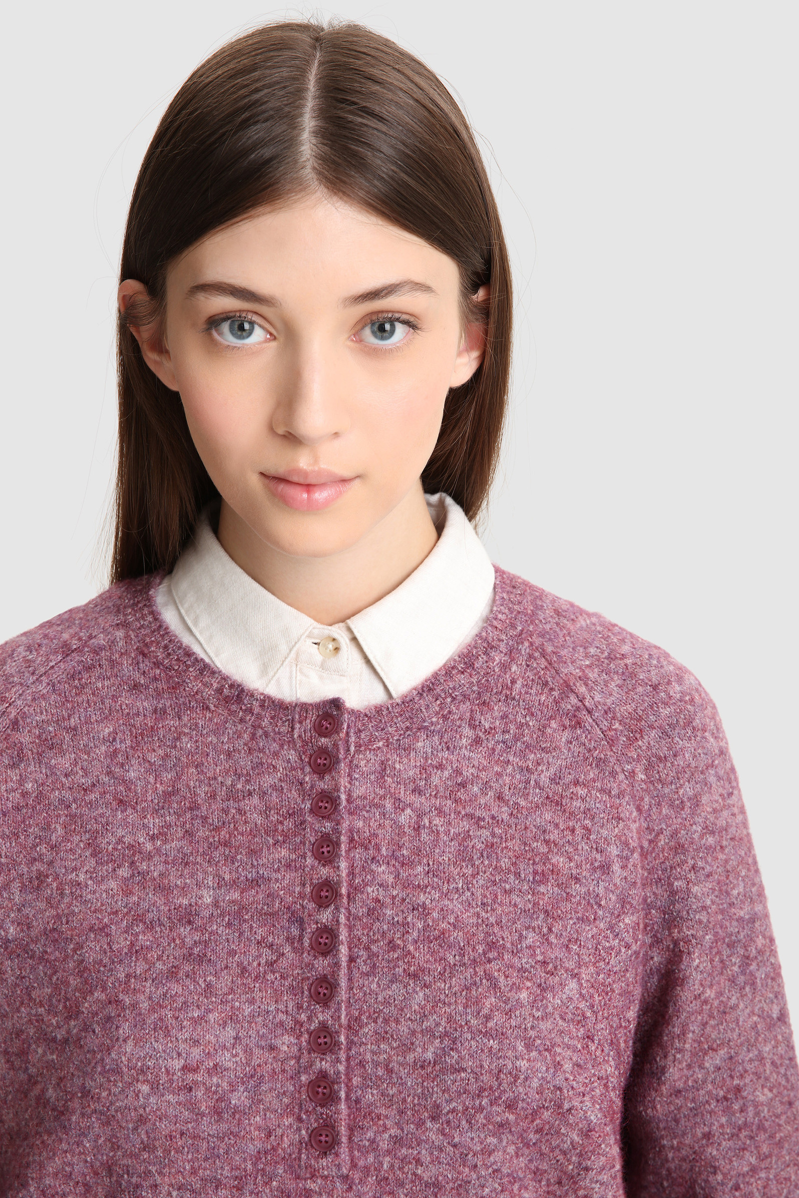 Stretch Henley Sweater in Wool Blend Violet photo 5 | Woolrich