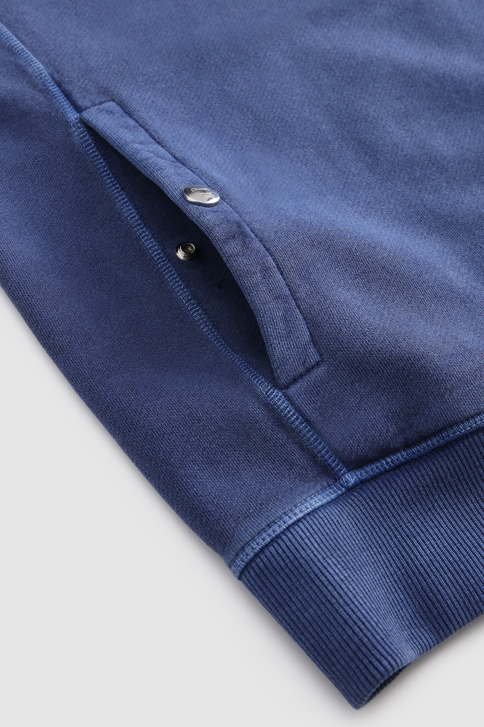 Hoodie in Garment-Dyed Cotton Blue photo 6 | Woolrich