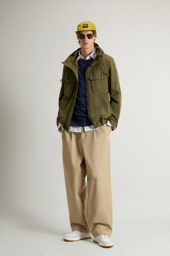 Hooded Nylon-Blend Jacket Green | Woolrich