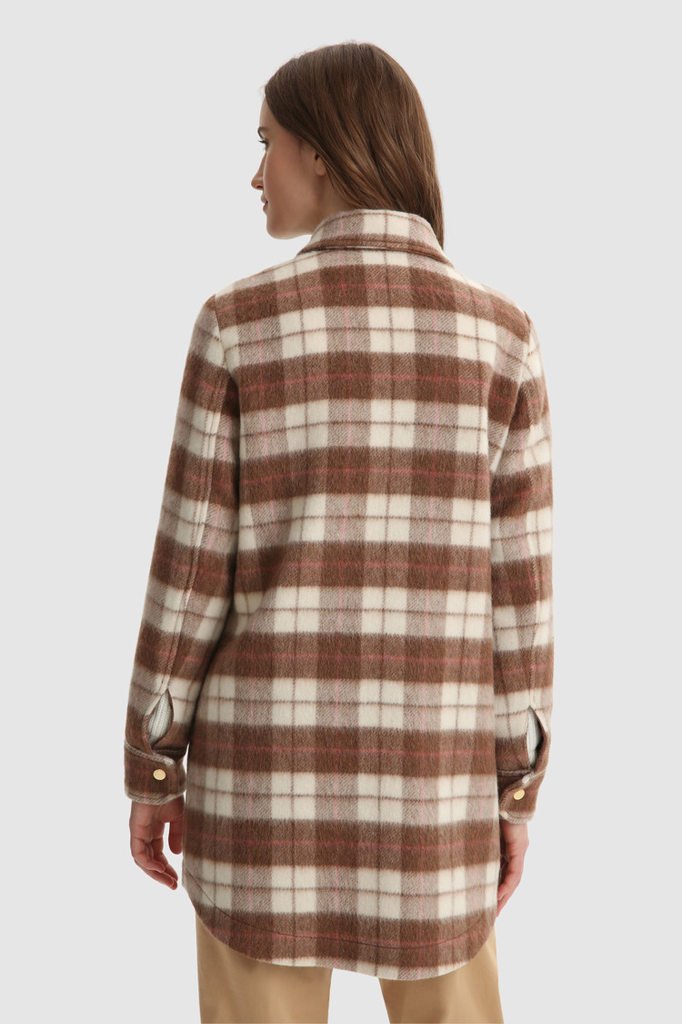 Giacca camicia in misto lana