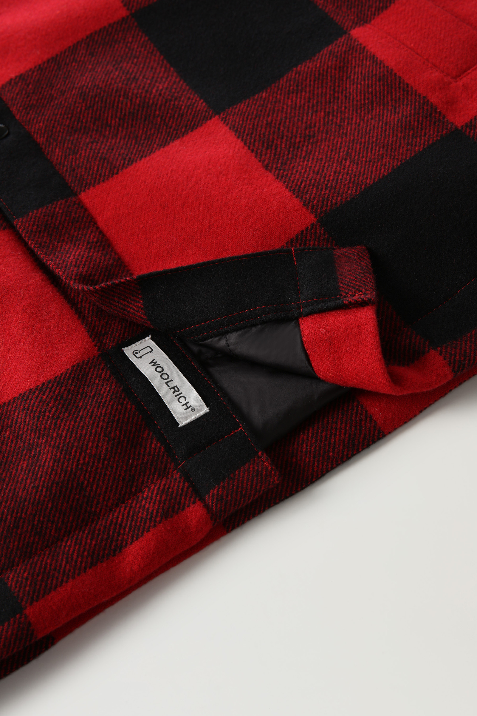 Quilted Alaskan Check Overshirt in Recycled Wool - Men - Red