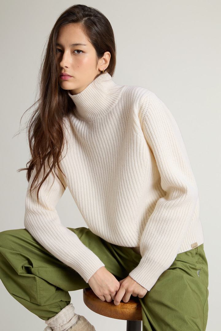 Canberra Turtleneck Sweater in Pure Virgin Wool White photo 4 | Woolrich