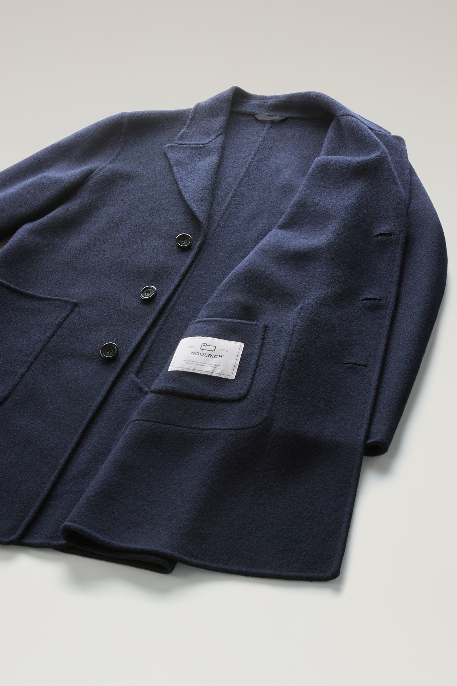 Coat in Manteco Recycled Wool Blend Blue | Woolrich USA