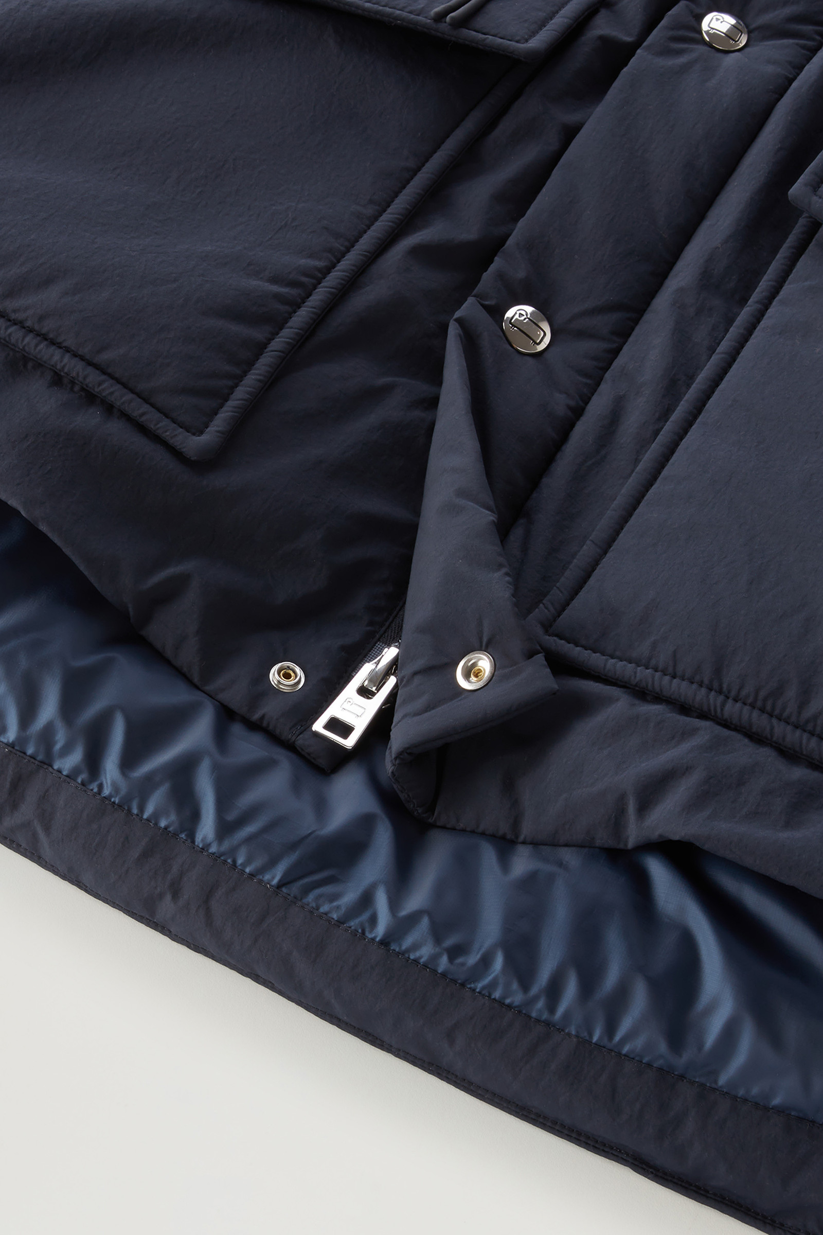 Padded Aleutian Jacket in Eco Taslan Nylon with Detachable Hood Blue photo 11 | Woolrich