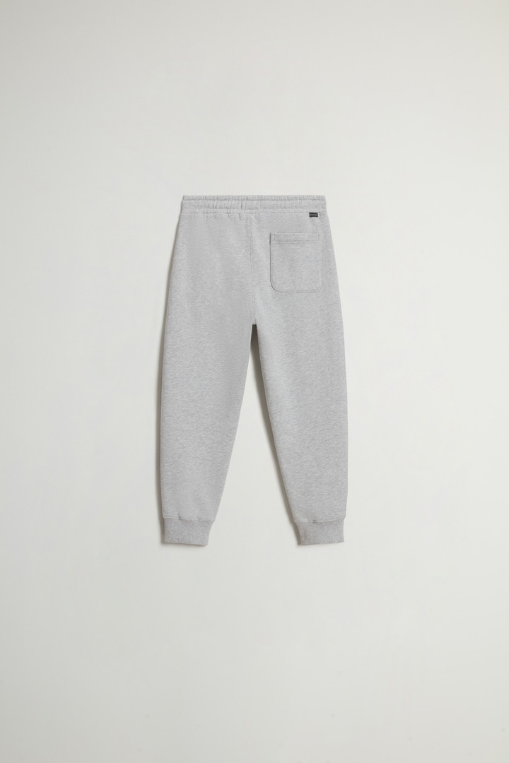 Boys' Pants in Pure Cotton Fleece with Pockets Gray photo 2 | Woolrich