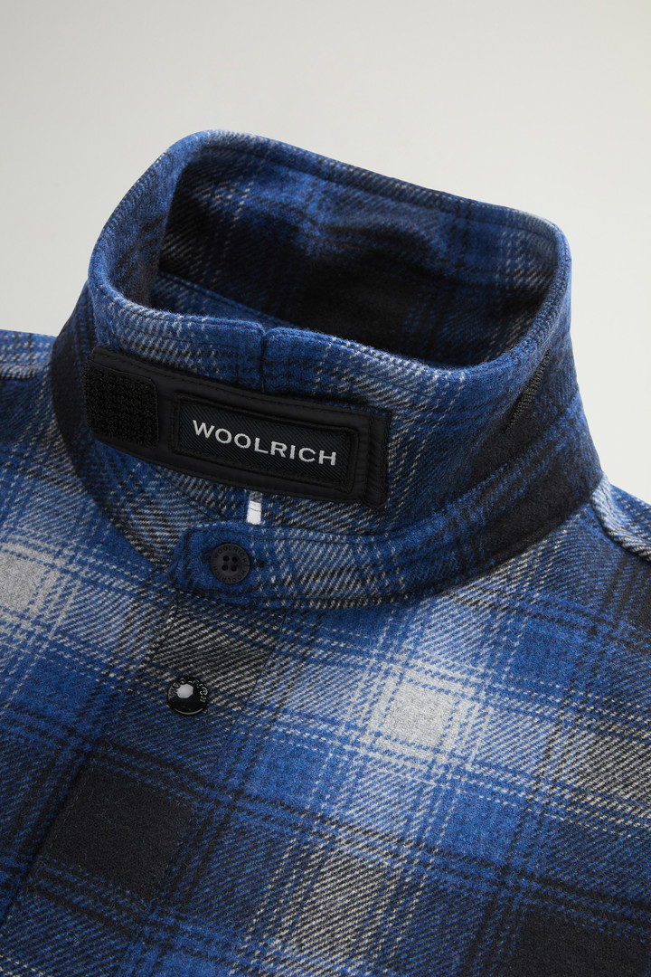 Alaskan Padded Overshirt in Checked Italian Wool Blend Blue photo 7 | Woolrich