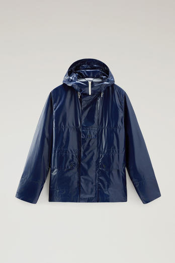 Resine Jacket in Ripstop Fabric with Hood Blue | Woolrich