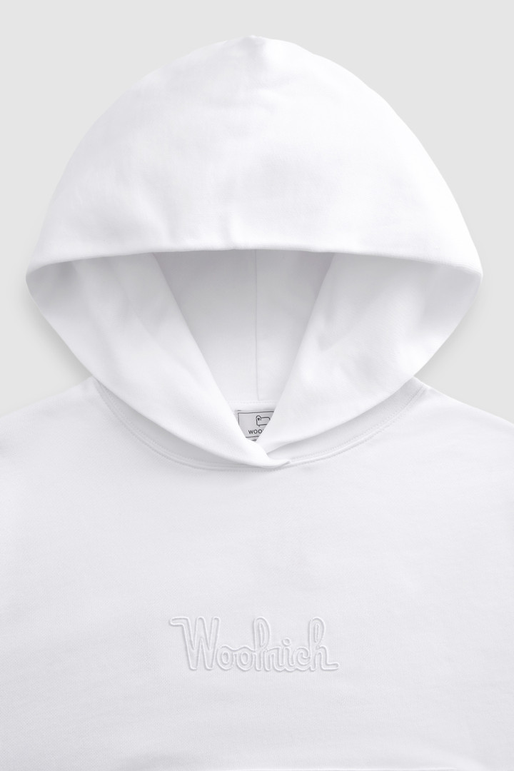 Fleece Hoodie with Embroidered Vintage Logo White photo 5 | Woolrich