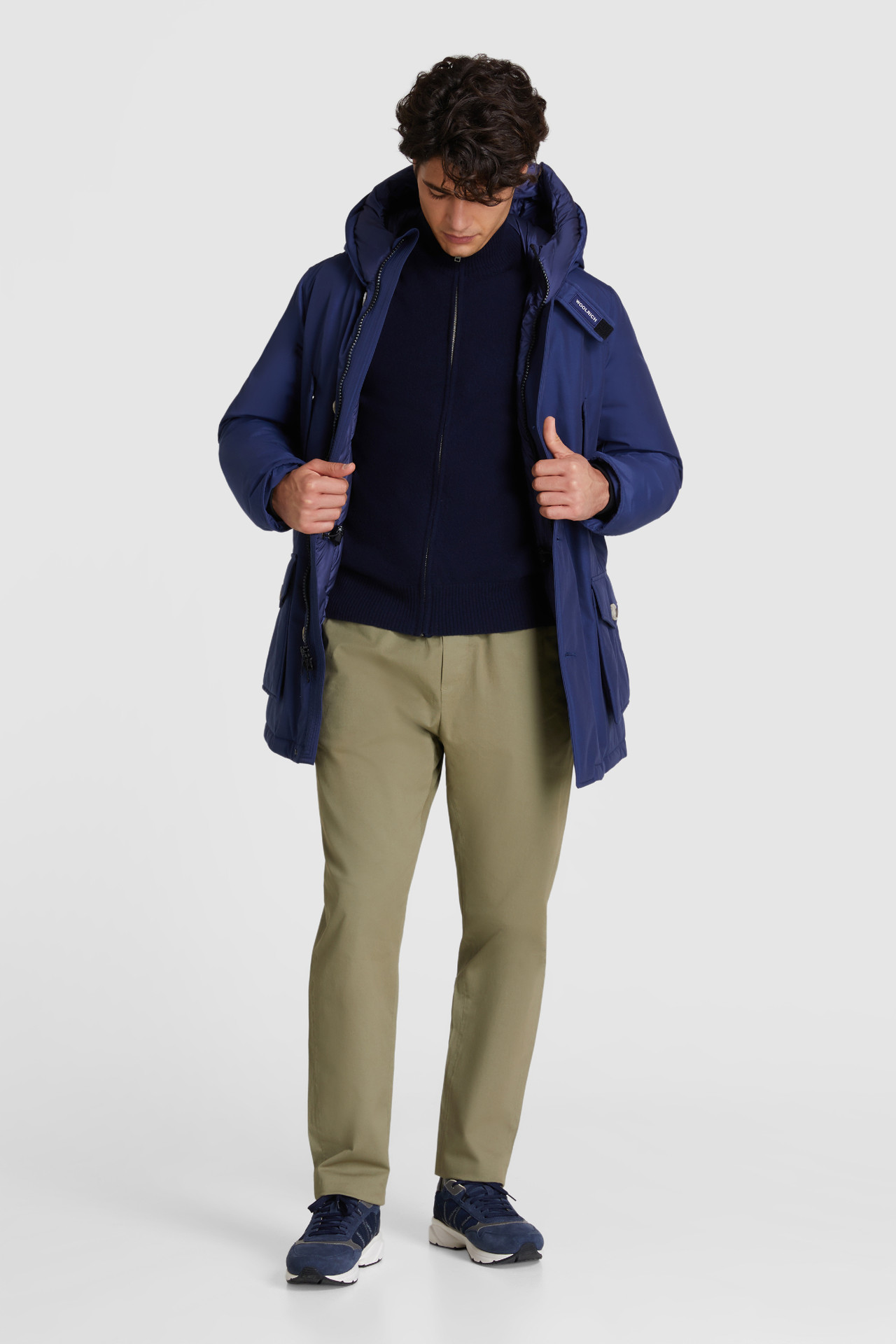 Wollstrickjacke mit Reißverschluss