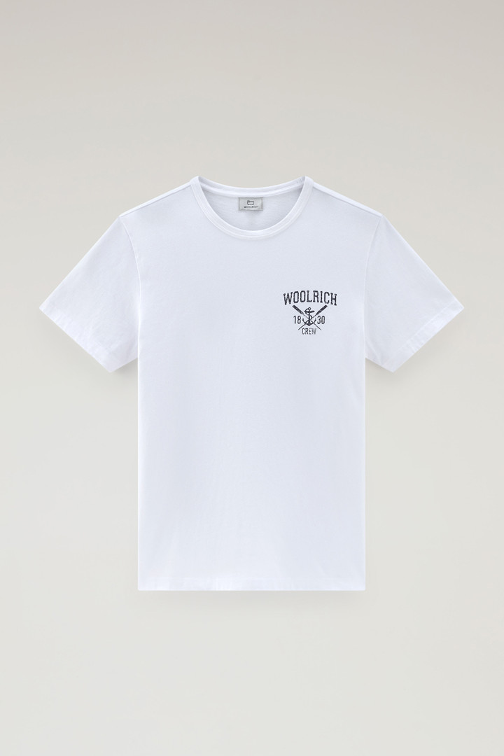 T-shirt en pur coton avec impression nautique Blanc photo 5 | Woolrich