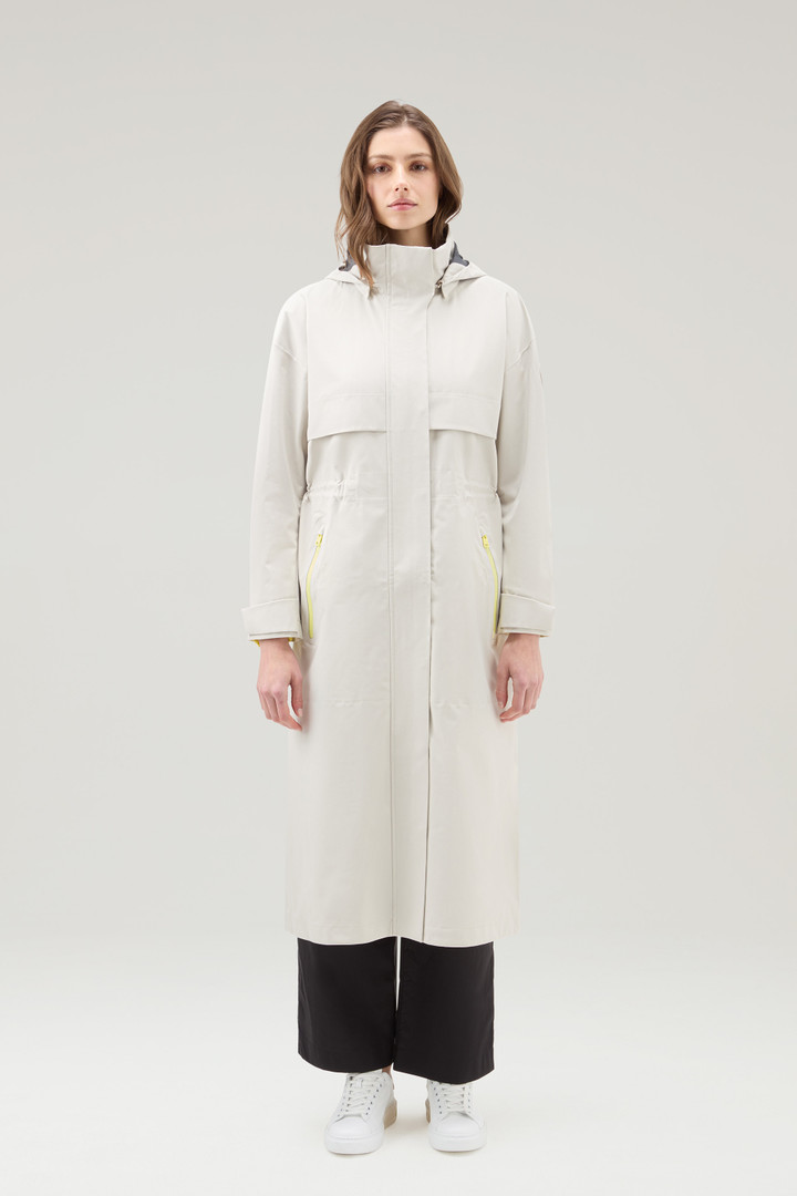 Waterproof Parka in Light Stretch Fabric with a Detachable Hood Beige photo 1 | Woolrich