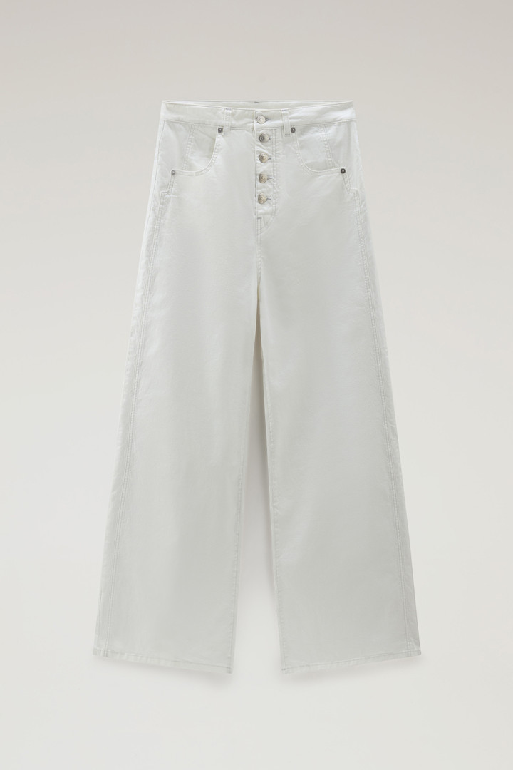 Pantalones de sarga de algodón elástico teñido en prenda Blanco photo 4 | Woolrich