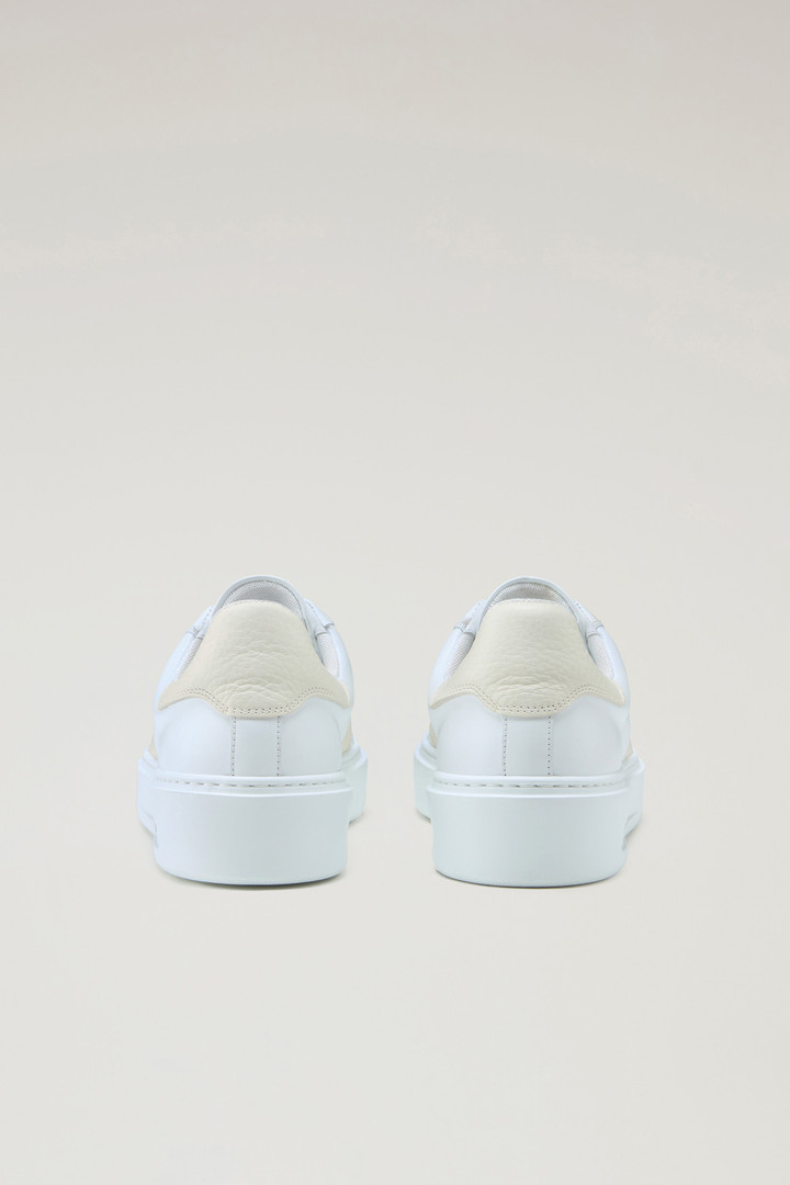 Classic Court Sneakers in Leather with Contrasting Stripe White photo 3 | Woolrich