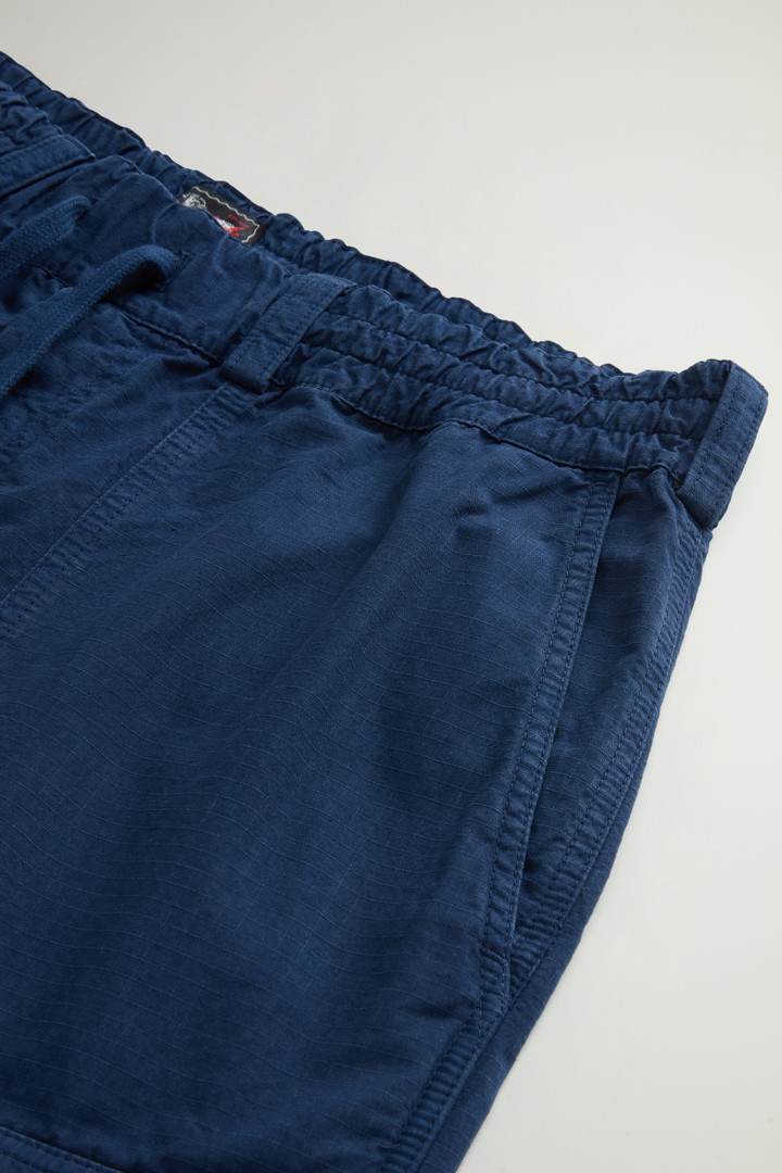 Garment-Dyed Pure Cotton Ripstop Shorts by Todd Snyder Blue photo 6 | Woolrich