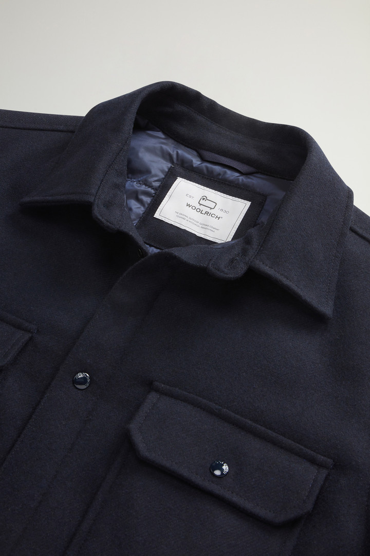 Wattiertes Alaskan Overshirt aus Melton-Gewebe aus italienischer Wollmischung Blau photo 6 | Woolrich