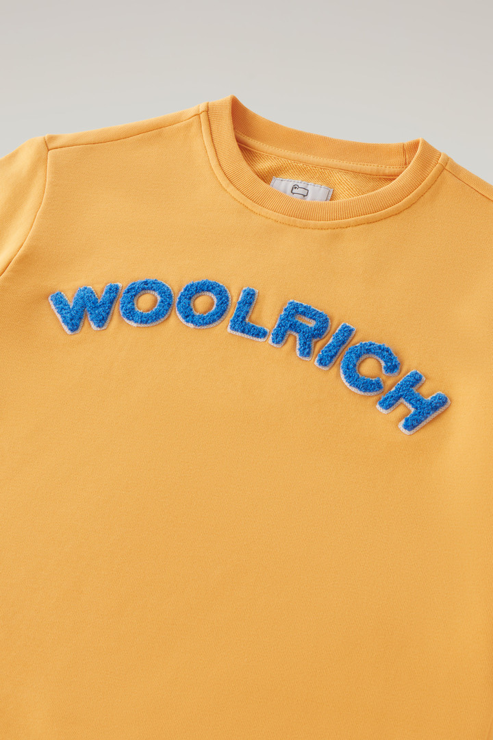 Sweat-shirt à col ras-du-cou Varsity pour garçon en pur coton Jaune photo 3 | Woolrich
