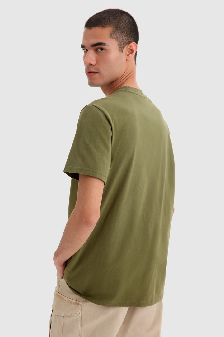 T-shirt with chest pocket Green photo 3 | Woolrich