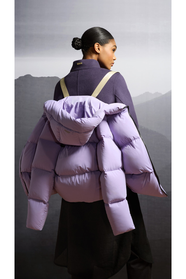 Cloud Down Jacket in Stretch Nylon with Matte Finish Purple photo 10 | Woolrich