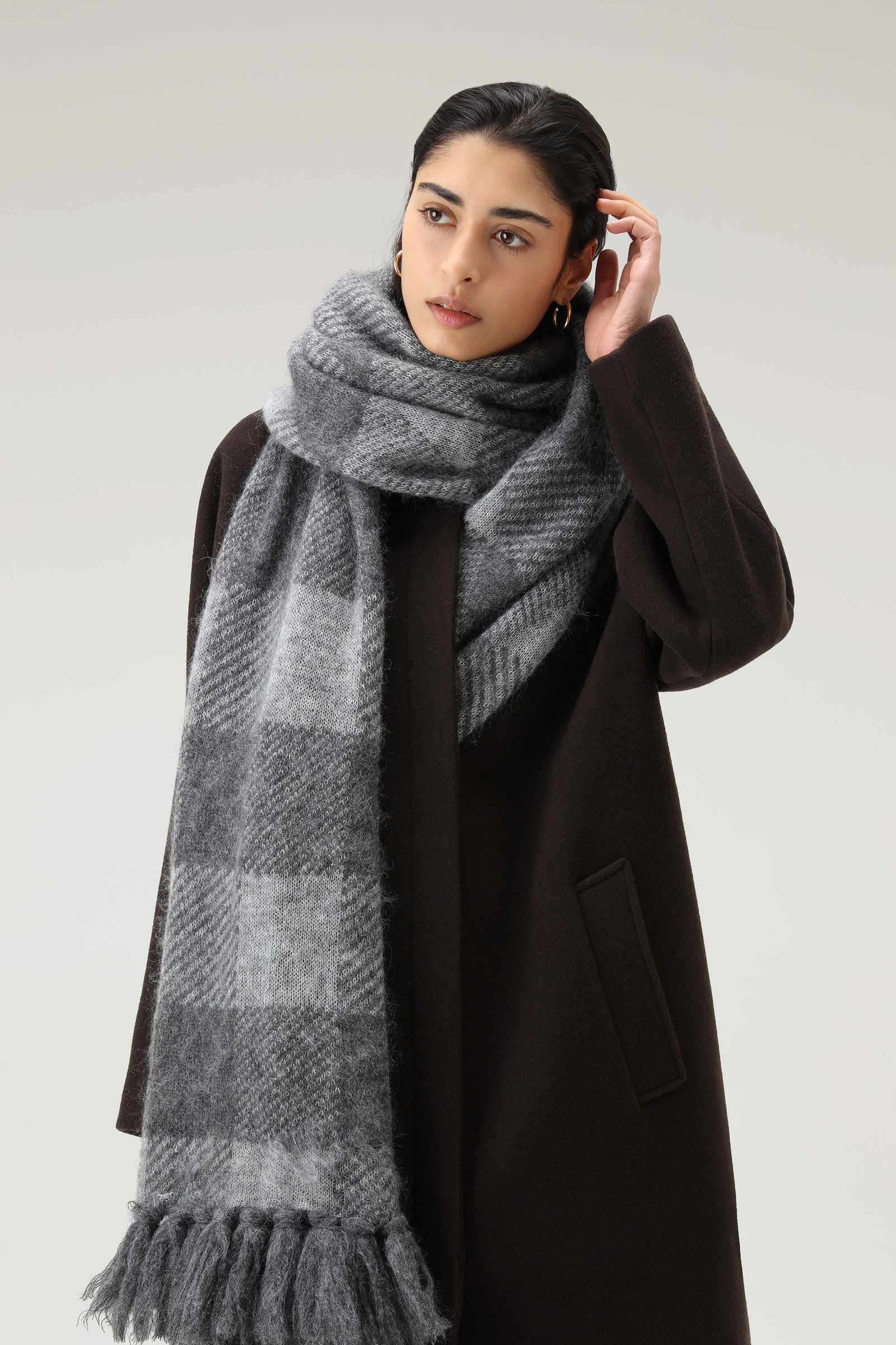 Mohair Wool Blend Scarf - Daniëlle Cathari / Woolrich Black photo 6 | Woolrich
