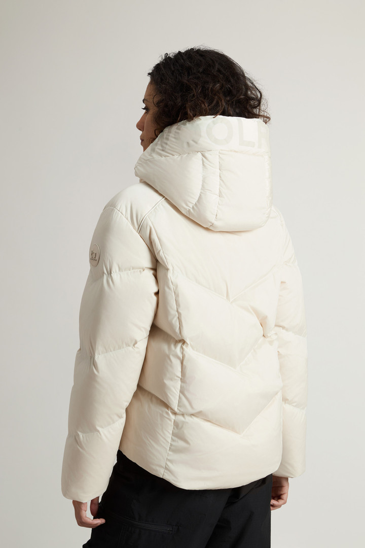 Short Alsea Down Jacket in Stretch Nylon with Detachable Hood White photo 3 | Woolrich
