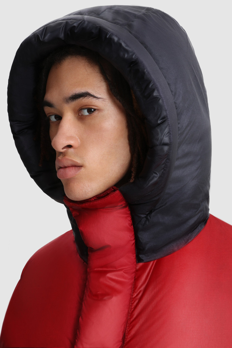 Parka met dons in diamantstiksel