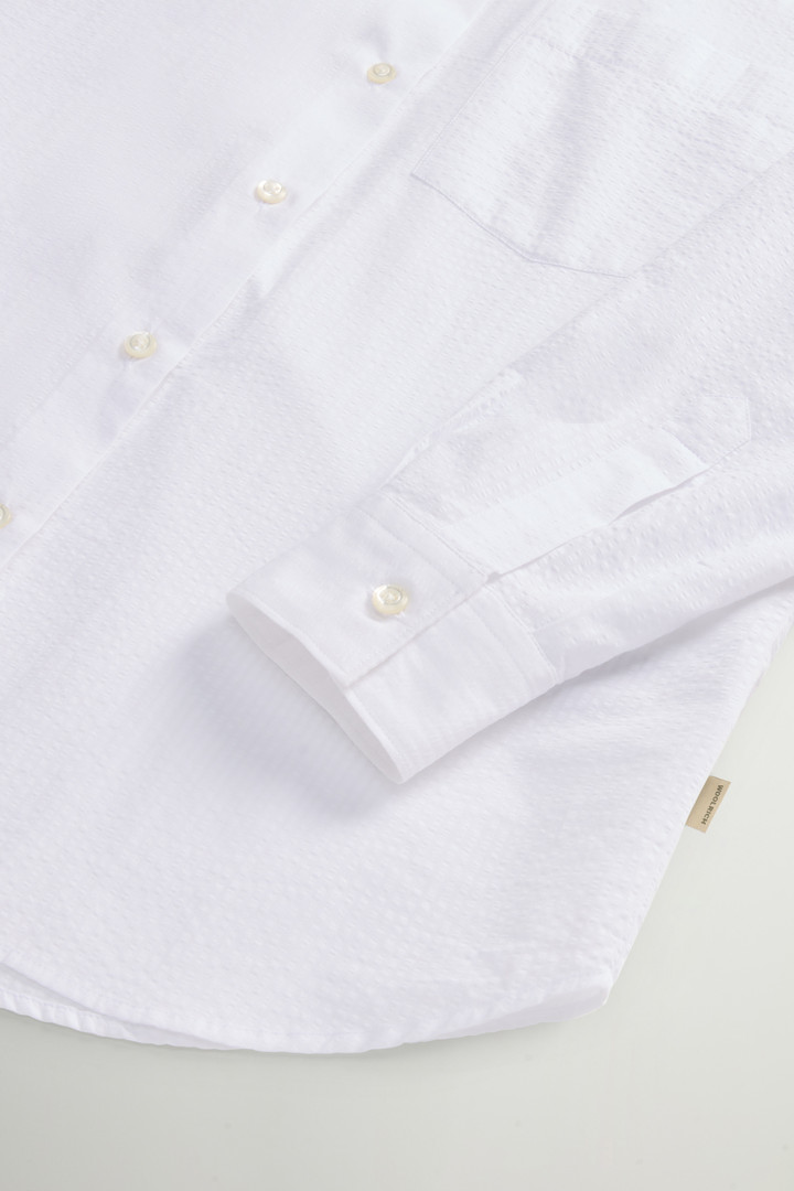 SEERSUCKER COTTON SHIRT Blanc photo 7 | Woolrich