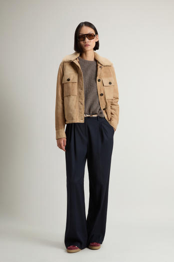 Padded Suede Jacket Beige | Woolrich
