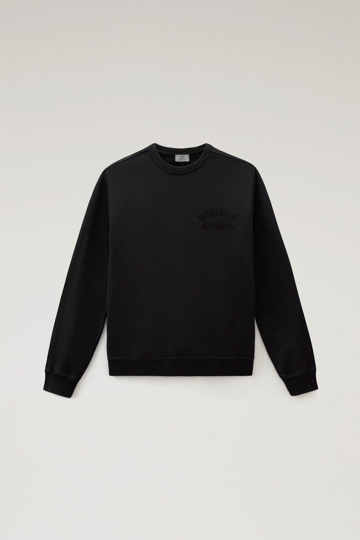 Sweat-shirt à col rond en pur coton Noir photo 5 | Woolrich