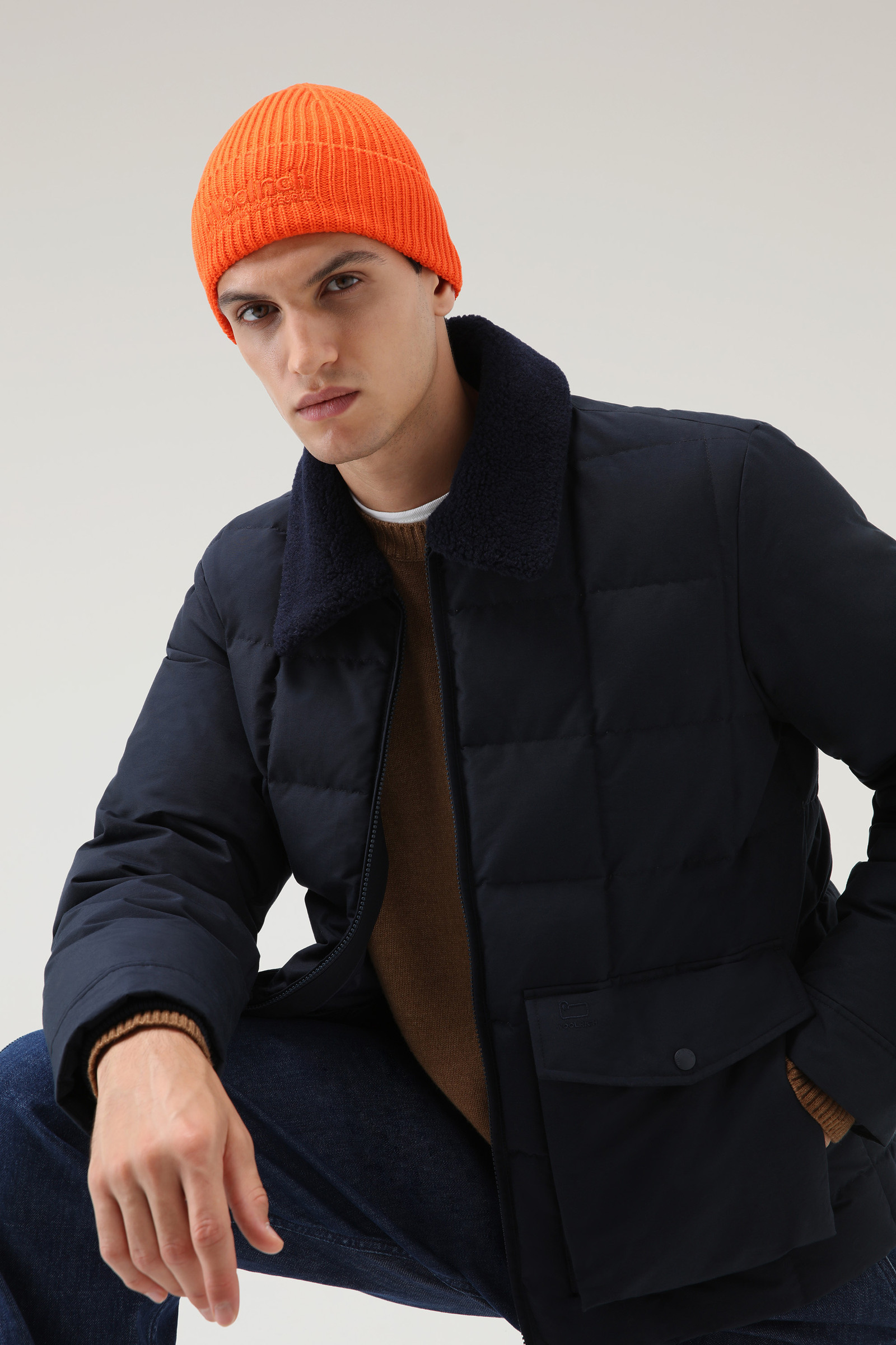 Men's Blizzard Duster Quilted Jacket in Eco Ramar Blue Woolrich USA