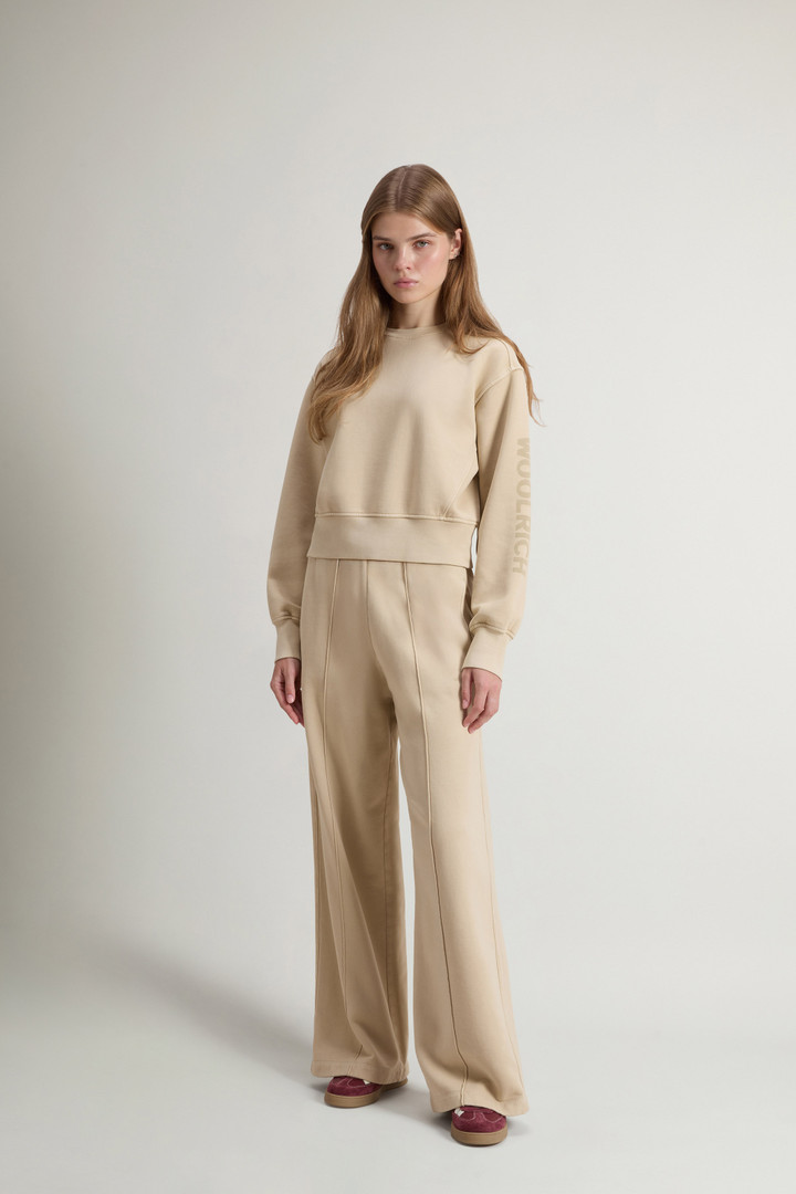 Felpa crop girocollo da ragazza in puro cotone tinta in capo Beige photo 2 | Woolrich