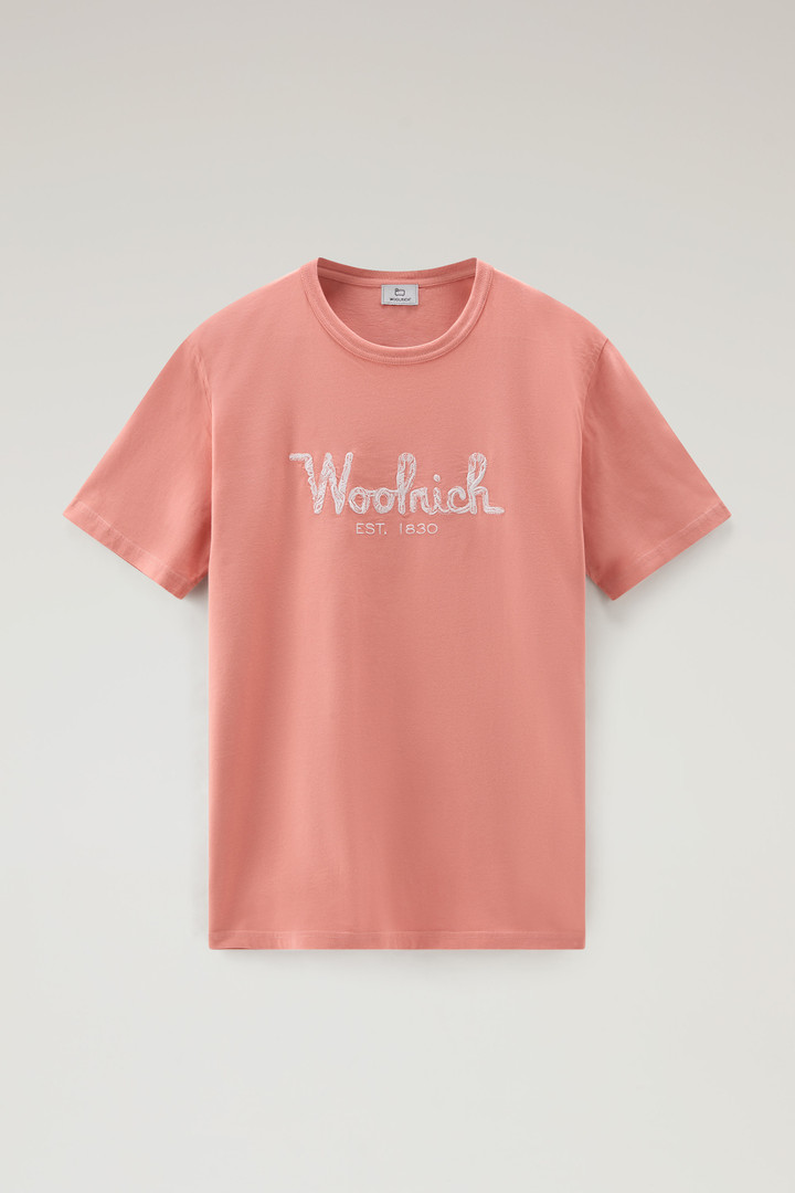 Pure Cotton Embroidered T-Shirt Pink photo 5 | Woolrich