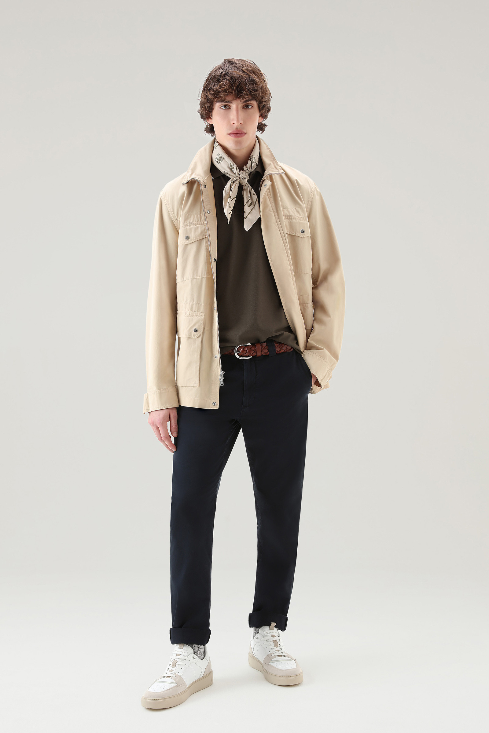 Monterey Polo Shirt in Stretch Cotton Piquet Green photo 2 | Woolrich