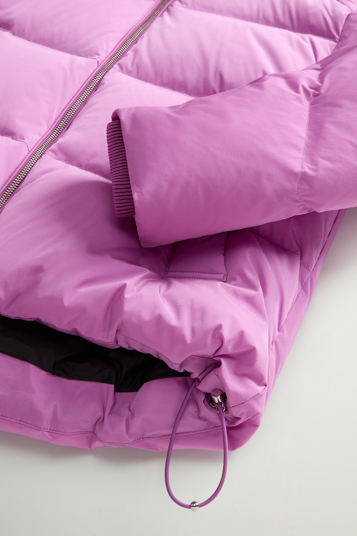 Short Alsea Down Jacket in Stretch Nylon with Detachable Hood Pink photo 10 | Woolrich