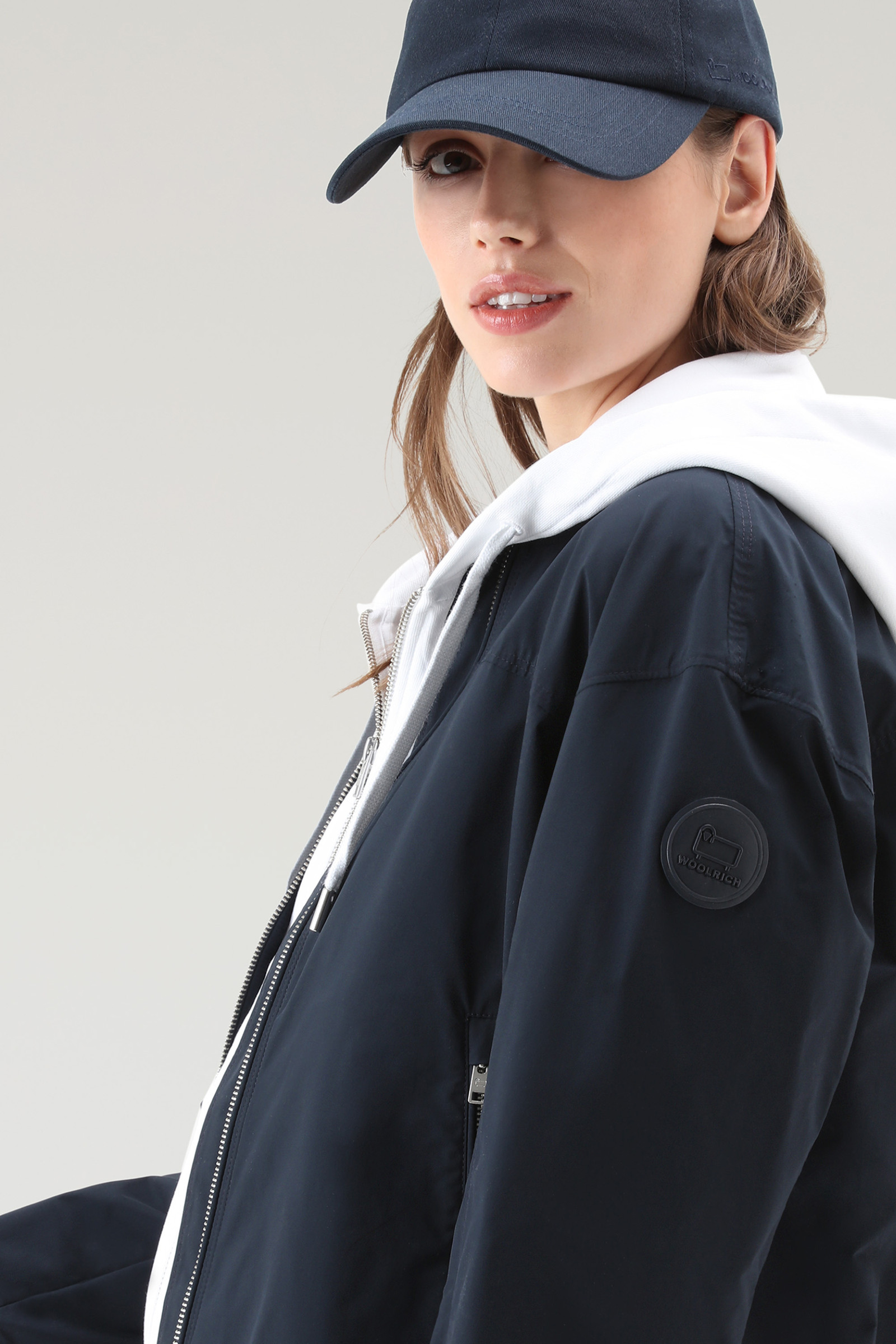 Summer-bomberjack gemaakt van Urban Touch-stof blauw photo 4 | Woolrich