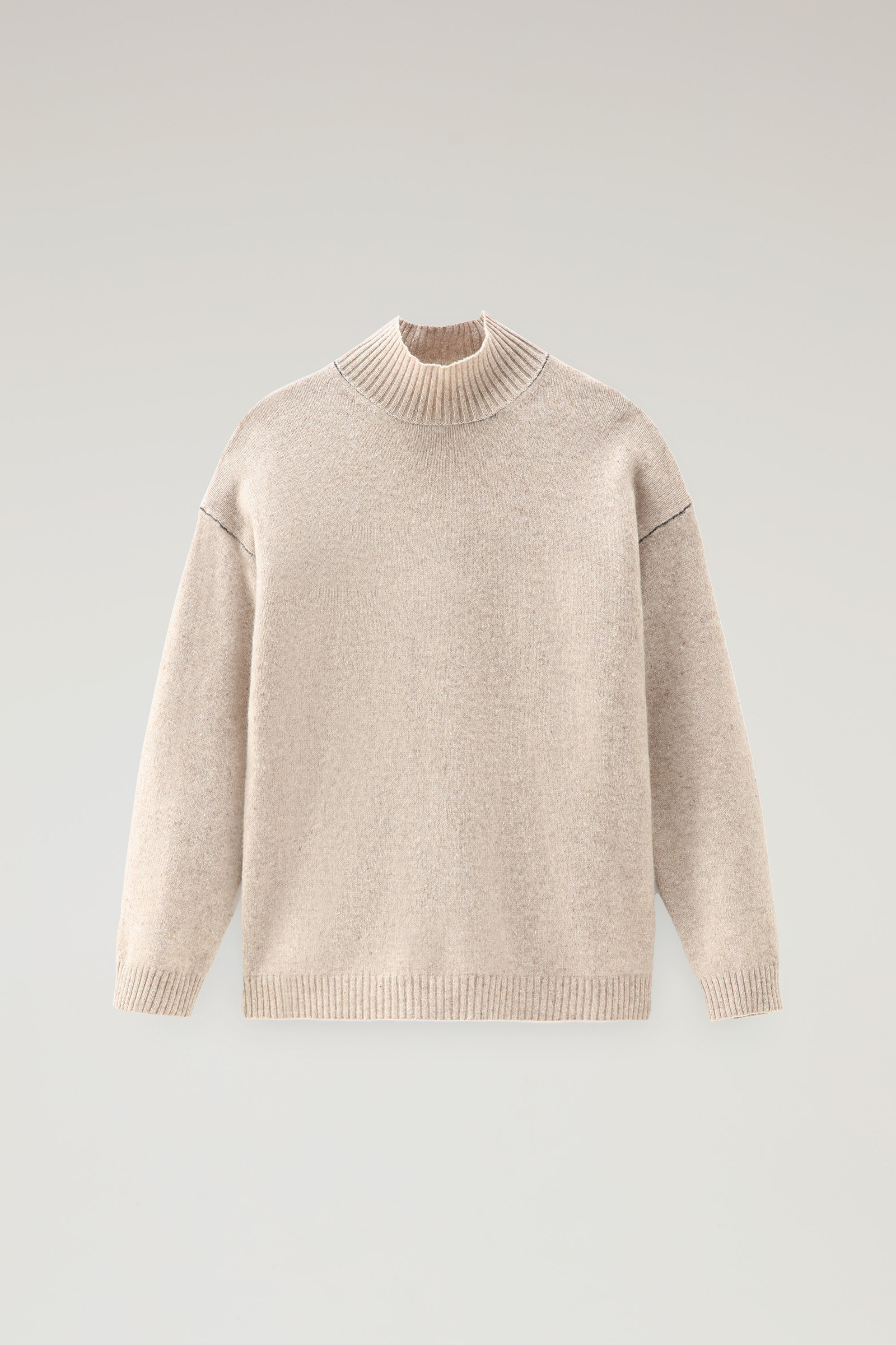 Suéter de cuello alto ligero de lana virgen marrón photo 5 | Woolrich