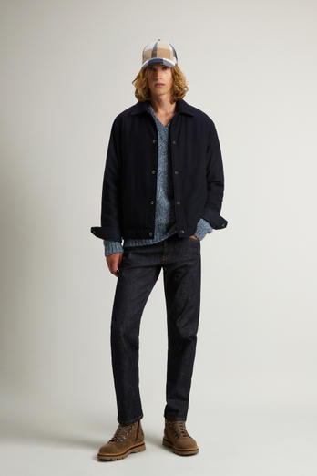 Keating Overshirt in Recycled Italian Wool Blend Blue | Woolrich