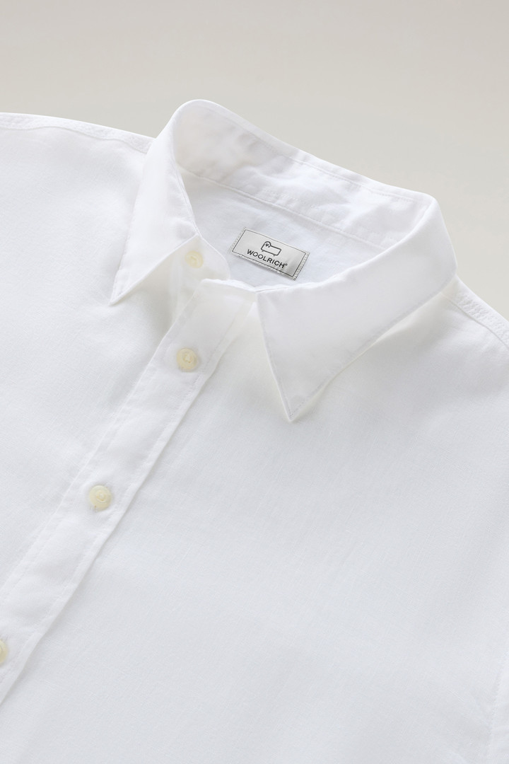 Stückgefärbtes Shirt aus reinem Leinen Weiß photo 6 | Woolrich