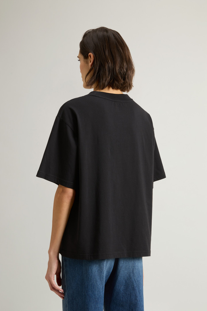 T-shirt in Pure Pima Cotton with Chest Logo Black photo 3 | Woolrich