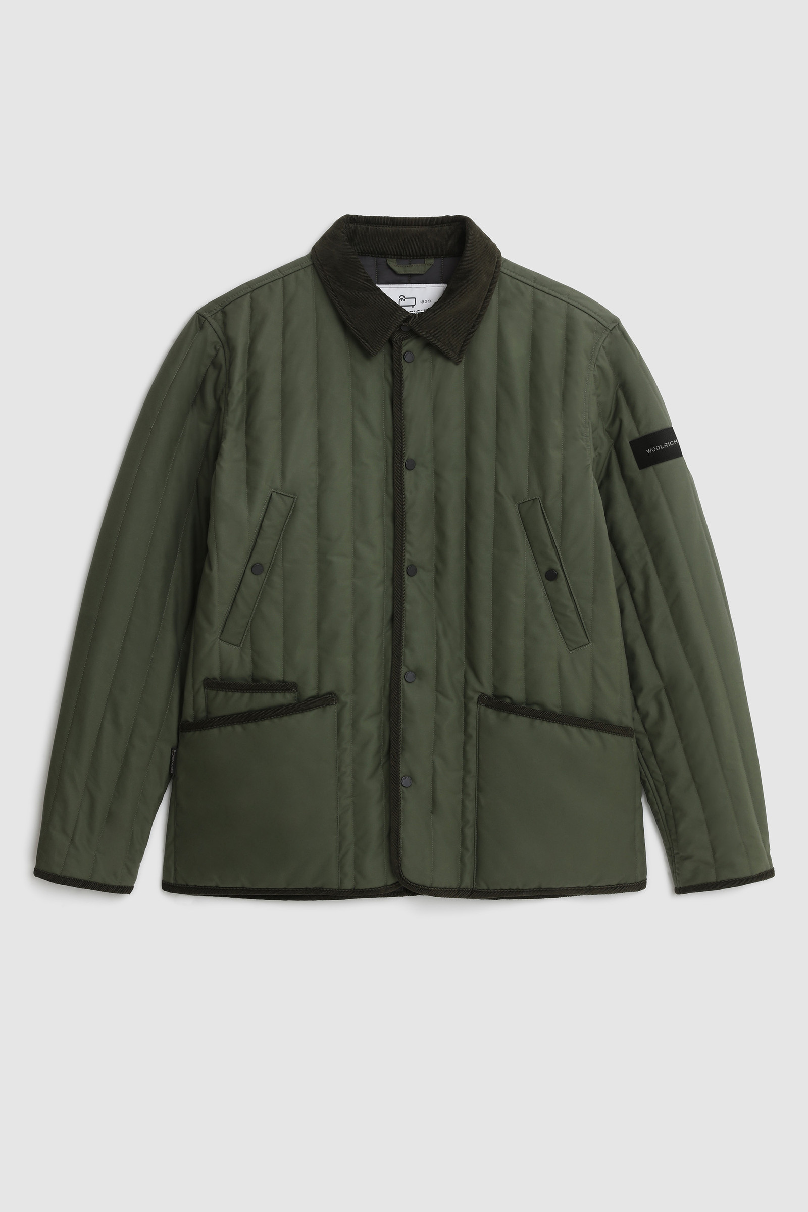 Barrier Overshirt in British Millerain Waxed Cotton Green photo 7 | Woolrich
