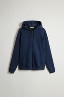 【送料&関税込】Woolrich Mouline Full-zip Hoodie Men's Full-zip Hoodie in Pure Cotton Mouliné blue | Woolrich US