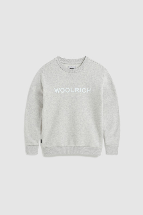 Boy's Crewneck Sweatshirt in Organic Cotton Grey | Woolrich