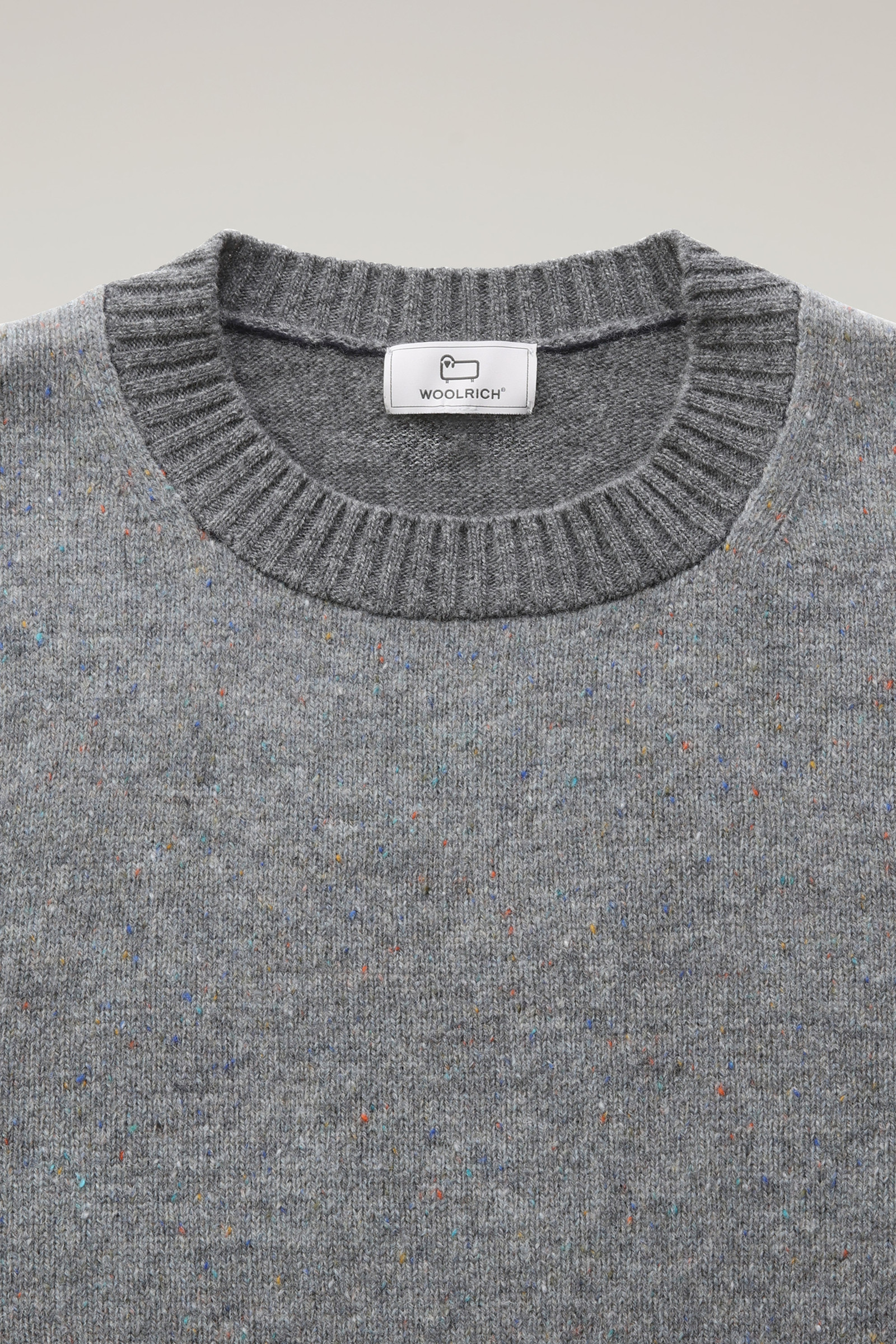 Merino Virgin Wool Crewneck with Tweed-Effect Grey photo 6 | Woolrich