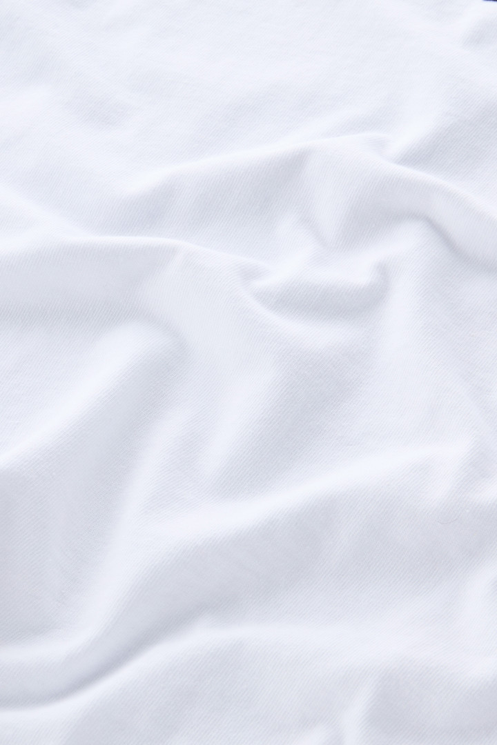 T-shirt en pur coton avec inscription Blanc photo 7 | Woolrich