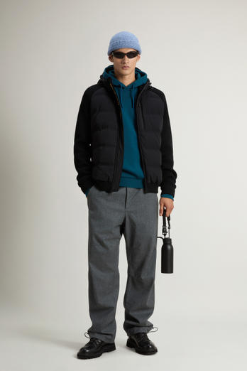 Hybrid Jacket in Stretch Nylon with Matte Finish Black | Woolrich