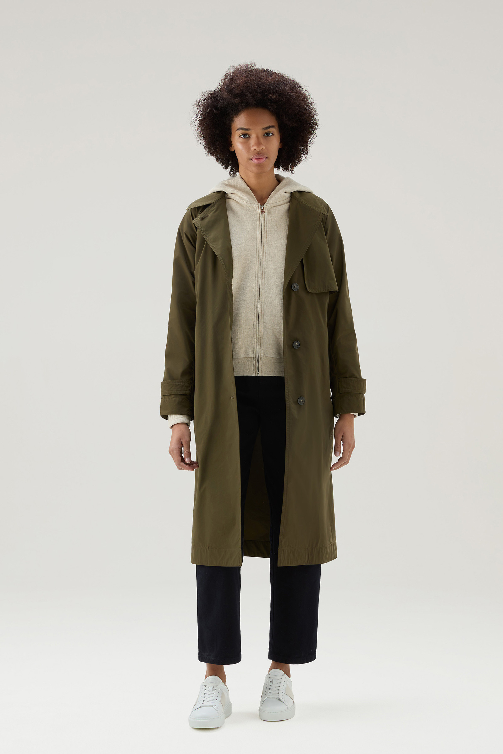 Kapuzenjacke aus Baumwoll-Leinen-Mischung beige photo 2 | Woolrich