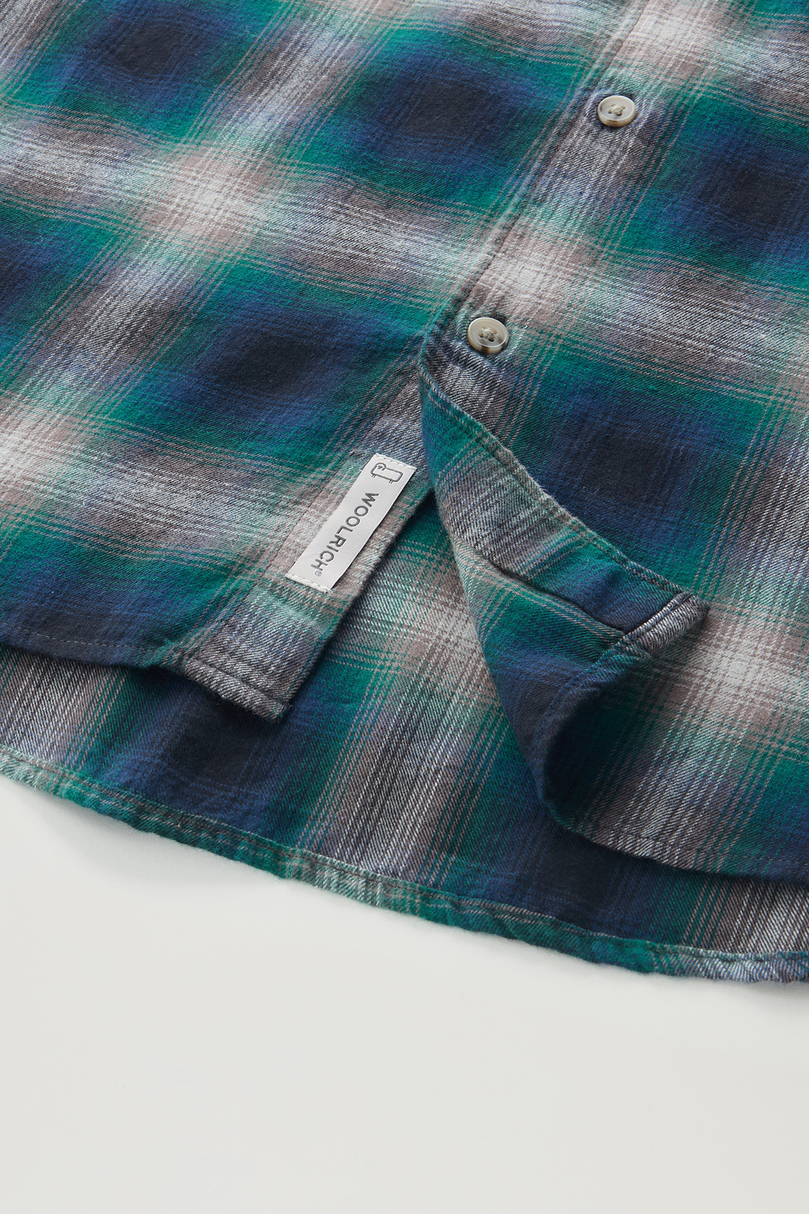 Lichtgewicht flanellen overhemd met Madras-patroon groen photo 8 | Woolrich