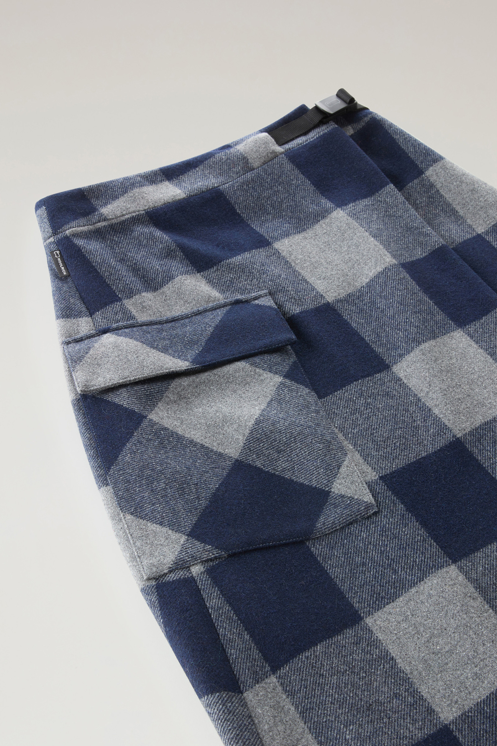 Falda Check de mezcla de lana italiana azul photo 7 | Woolrich