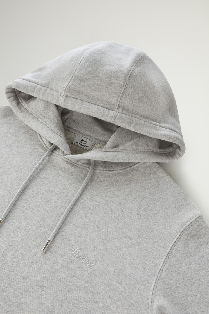 Hoodie in Cotton Fleece with Embroidered Logo Gray photo 6 | Woolrich