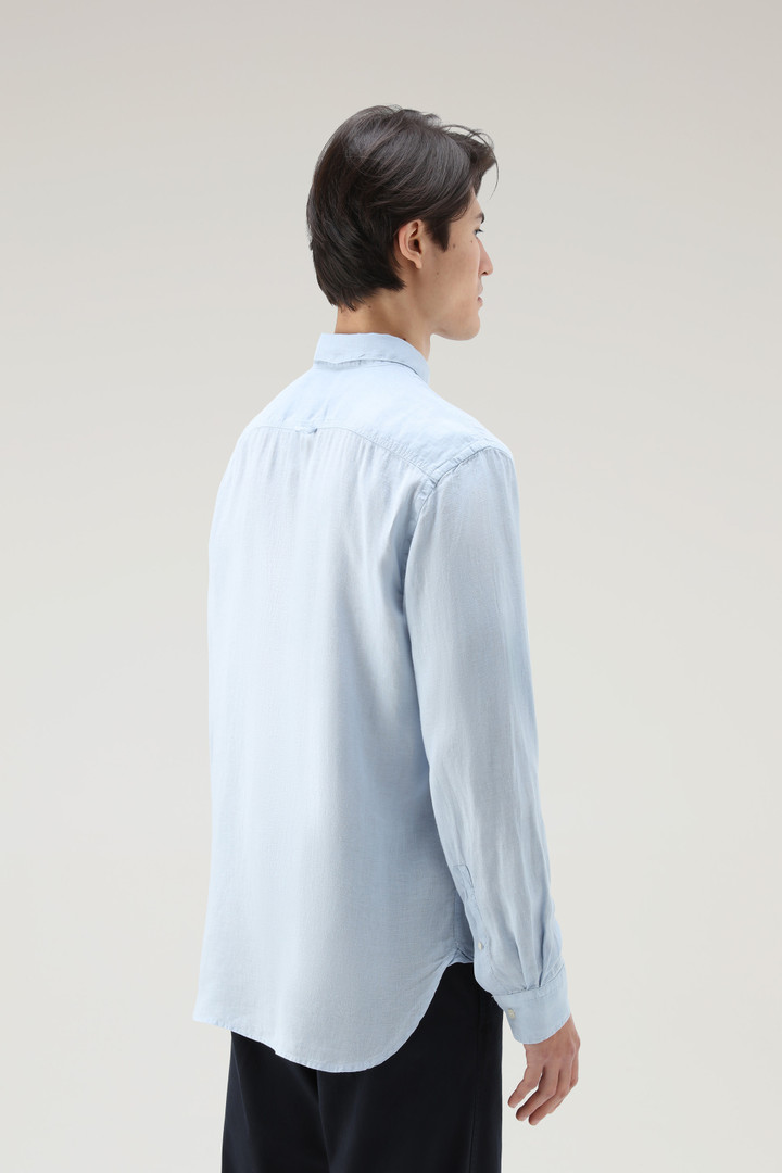 Stückgefärbtes Shirt aus reinem Leinen Blau photo 3 | Woolrich